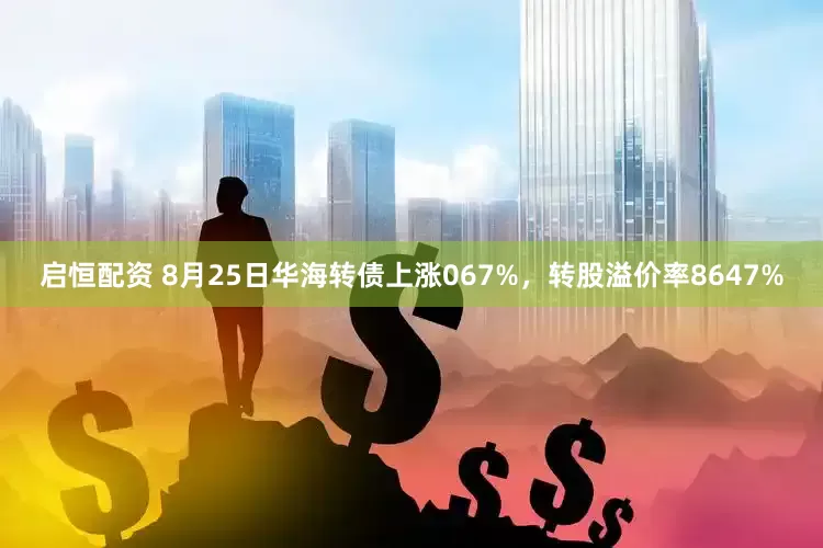 启恒配资 8月25日华海转债上涨067%,转股溢价率8647%